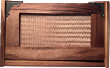 Mountain Woods Brown Acacia Wood Antique Style Extra Large Bread Box with Rattan Lid - 16"
