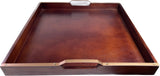 Mountain Woods Medium Brown Wooden Serving Tray with Copper Finished Handles - 16"