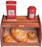 Mountain Woods Brown Acacia Wood Large Bread Box and Storage Box with Rolltop Lid - 15.875"
