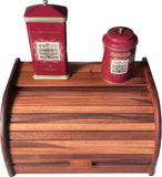 Mountain Woods Brown Acacia Wood Large Bread Box and Storage Box with Rolltop Lid - 15.875"