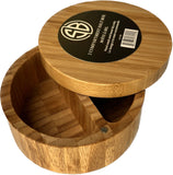 Simply Bamboo 2 Compartment Salt & Spice Box with Removable, Rotating, Magnetic Top - 4.75''