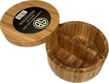 Simply Bamboo 2 Compartment Salt & Spice Box with Removable, Rotating, Magnetic Top - 4.75''