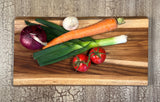 Mountain Woods, Large Brown Hand Crafted Live Edge Teak Cutting Board/Serving Tray | Cheese Board | Chopping board | Charcuterie board | Reversible Butcher Block – 20" x 11" x 1" (﻿Maximum 5 Per Order Please.)