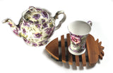 Handmade Adorable Strawberry Teak Wood Trivet for Hot Dishes, Pot Pan or Tea Pot Holder, Approximately 8.5”X 7”