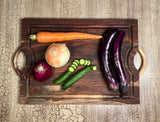 Mountain Woods 24”X15”X1” Sheesham Cutting Board or Serving Tray  W/Juice Groove and wood handle (﻿Maximum 5 Per Order Please.)