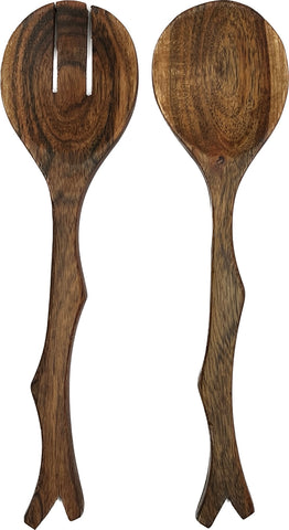 Mountain Woods Set of 2 Luxury & Elegant Acacia Salad Server / Utensil set - 12"