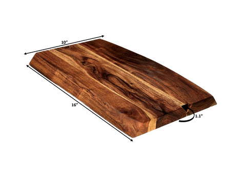 Mountain Woods Brown Hand Crafted LIVE EDGE Acacia Cutting Board, Charcuterie Board