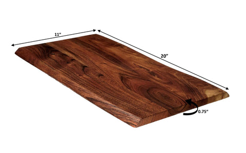 Mountain Woods Brown Hand Crafted LIVE EDGE Acacia Cutting Board, Charcuterie Board