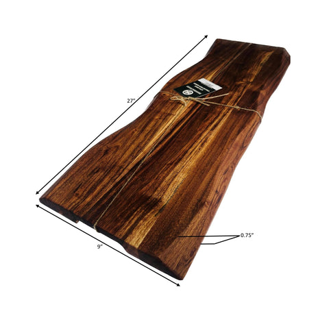 Mountain Woods Brown Hand Crafted LIVE EDGE Acacia Cutting Board |  Charcuterie Board | Serving Tray - 27(Limit 5 Per Order)