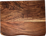 Mountain Woods Brown Hand Crafted LIVE EDGE Cutting Board/Serving Tray made with Solid Acacia Hard Wood - 15"