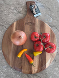 Mountain Woods Brown Large Acacia Wood Pizza Peel / Cutting Board / Serving Tray - 21.5" x 16" x 0.625"