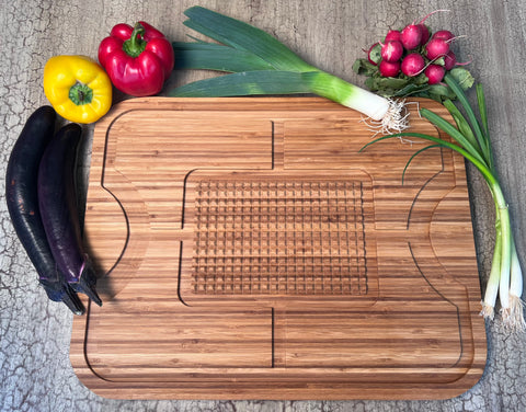 Cutting Boards: Organic Bamboo Cutting Board with Juice Grooves