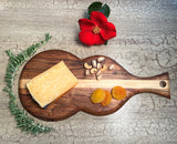 Mountain Woods Natural Brown Violin Serving/Cutting board Made With Organic Acacia Wood, 18”X8.5”X.625”