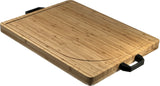 Organic Extra Large Bamboo Cutting Board with Black Aluminum Handles - Reversible Wood Cutting Board - Bamboo Carving Board for Meat Cheese Vegetables – Large Juice Groove – 22.75 ” X 15.75 ” X 1.5”