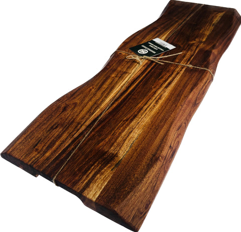 Mountain Woods Brown Hand Crafted LIVE EDGE Acacia Cutting Board, Charcuterie Board