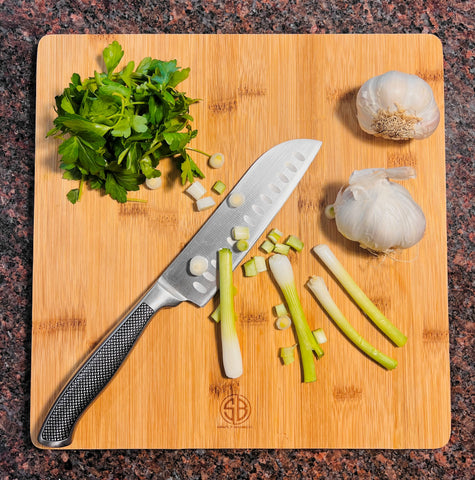 Large Organic Natural Bamboo Cutting Board - Premium Kitchen Chopping Board | 17 x 12