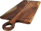 Mountain Woods Natural Brown Organic Edge-Grain Hardwood Sheesham wooden Paddle Server/Cutting Board, 18”X6.5”X.625”