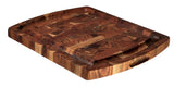 Mountain Woods Brown Extra Large Organic End-Grain Hardwood Acacia Cutting Board w/ Juice groove - 15"