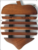 Handmade Adorable Pear Teak Wood Trivet for Hot Dishes, Pot Pan or Tea Pot Holder, Approximately 8.5”X 7”