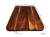 Mountain Woods Brown Extra Large Organic Edge-Grain Hardwood Acacia Cutting Board w/ Juice groove - 24"