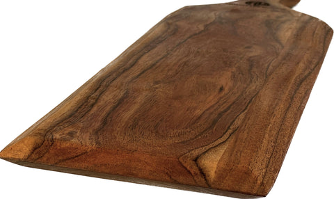 Mountain Woods Large Organic Hardwood Acacia Cutting Board w/ metal handle  - 14.5