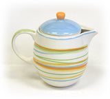 Hues & Brews Multi-color 22 Oz. Criss-Cross Infuser Teapot - 7"