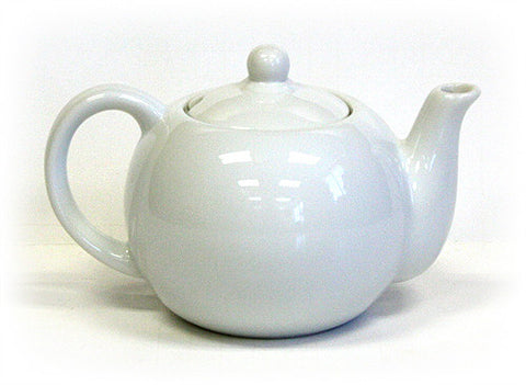 Hues & Brews White 20 Oz. Ivory White Teapot For One - 7.13"