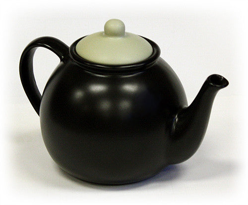 Hues & Brews 50 Oz. Matte Black Teapot w/ Dry Bone Lid 1