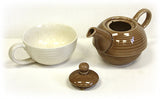 Hues & Brews Two-Tone Brown and Cream Tea For One Set - 7.25"