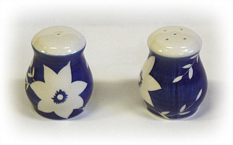 White Blossoms Salt and Pepper Shakers