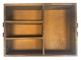 Mountain Woods 4 Section Merlot Vintage Style Brown Mango Wood Organizer Tray/Caddy w/ Metal Handles 3