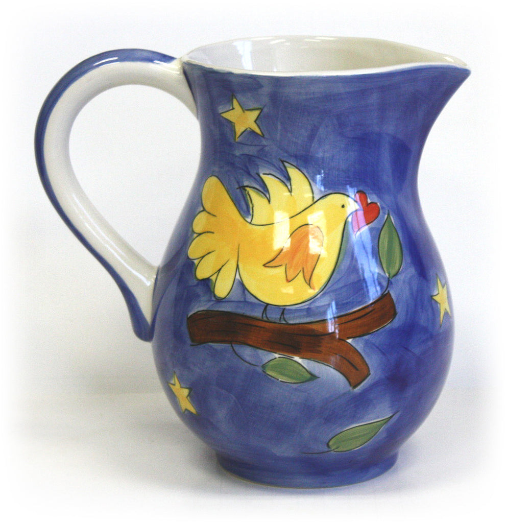 Yellow Bird Ceramic Pitcher