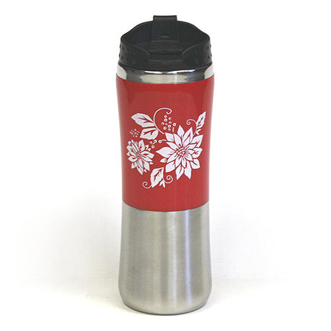 Poinsettia Double Wall Stainless Steel Travel Tumbler