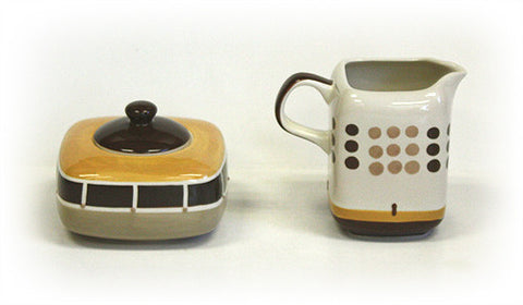 Caramel Tone Cream and Sugar Set