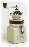 Hues & Brews Ivory White Canister Coffee Grinder 1