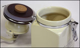 Hues & Brews Ivory White Canister Coffee Grinder 3