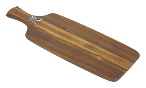 Mountain Woods Brown Pine Cones Acacia Hardwood Paddle Cutting and Serving Board 1