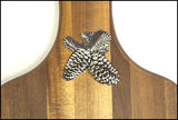 Mountain Woods Brown Pine Cones Acacia Hardwood Paddle Cutting and Serving Board 2