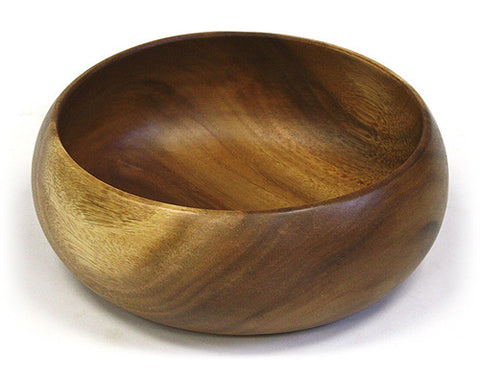 Mountain Woods 10" X 3.625" Artisan Crafted Acacia Wood Round Calabash Serving / Salad Bowl