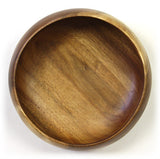 Mountain Woods 3 Piece Brown Acacia Wood Calabash Bowl and Premium Utensils Set 4