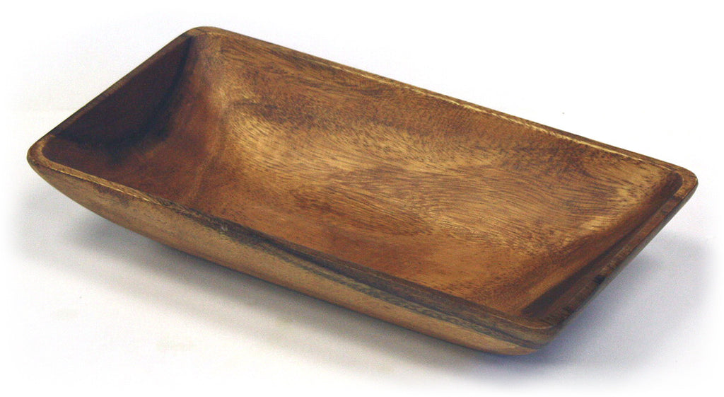 Mountain Woods Dark Brown Artisan Crafted Organic Acacia Rectangular Serving / Salad Bowl 1