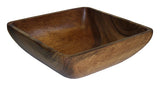 Mountain Woods Brown 7 Piece Square Artisan Acacia Wood Serving Bowls & Utensils Set - 12"
