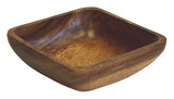 Mountain Woods Brown 7 Piece Square Artisan Acacia Wood Serving Bowls & Utensils Set - 12"