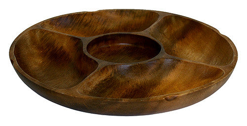 Mountain Woods 5 Section Artisan Acacia Wood Chip & Dip Serving Tray