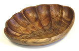 Mountain Woods Large Artisan Acacia Wood Clam Shell Serving Bowl