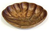 Mountain Woods Large Artisan Acacia Wood Clam Shell Serving Bowl