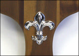 Mountain Woods Brown Fleur-De-Lis Acacia Hardwood Paddle Cutting/Serving Board and Spreader Knife Set 5