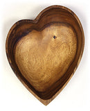 Mountain Woods Brown Artisan Acacia Wood Heart Shaped Bowl 3