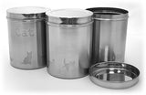 APetProject 3 Piece Stainless Steel Food Canister Set 2