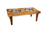 Mountain Woods Large Pet Server Made with Live Edge Acacia Hardwood, 21.125”X12”X 7.375”H, perfect for Medium to Large pets
